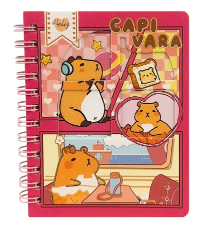 Bloco de Anotações Espiral 70 FL Capivara Sortidos