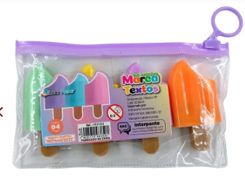 Caneta Marca Texto 4 Peças Sorvete Color