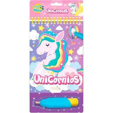 Livro de Colorir Aqua Book Unicornio com Pincel