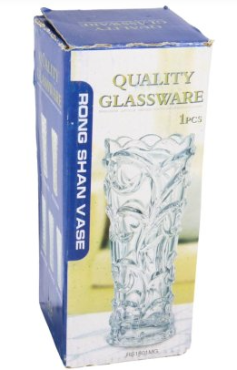 Vaso Decorativo de Vidro 18cm Design em Relevo