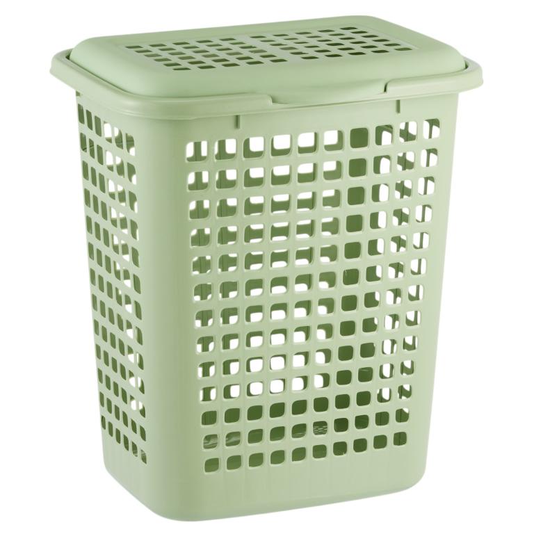 CESTO TELADO RETANGULAR LAVANNA C/TAMPA 60,0 L VERDE CLARO