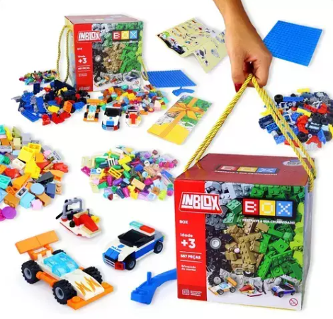 Kit Blocos De Montar Inblox Box Com 557 Peças Com Base