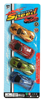 BRINQUEDO CARTELA SPEED KIT CARRINHOS C/4 PÇS