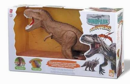 DINOPARK HUNTERS DINOSSAURO REX SEM SOM 45CM