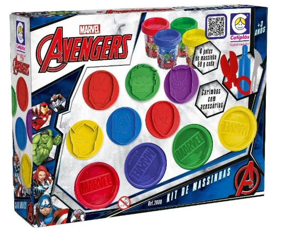 KIT MASSINHAS CARIMBO MARVEL AVENGERS