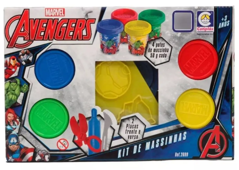 KIT MASSINHAS PLAQUINHAS MARVEL AVENGERS