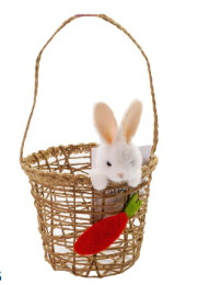 CESTA DE JUTA COM COELHO PASCOA 13,5 CM X 11 CM
