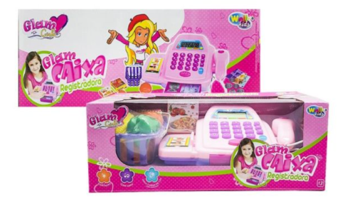CAIXA REGISTRADORA GLAM CALCULADORA COM LUZ E SOM CASH 22 PÇS
