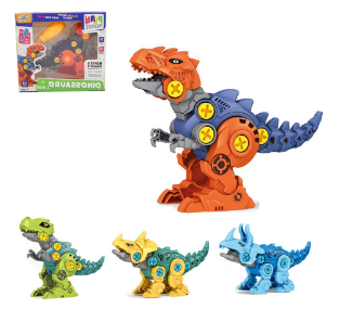 DINOSSAURO MONTA E DESMONTA COM CHAVE LITTLE THUNDER MODELOS SORTIDOS 26 PÇS