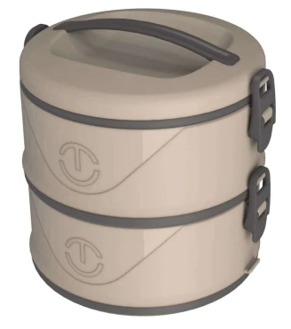 Marmitex Termico Duplo 1500ml Com Trava Bege