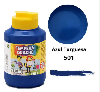 TEMPERA GUACHE 250 ML AZUL TURQUESA (1/6)