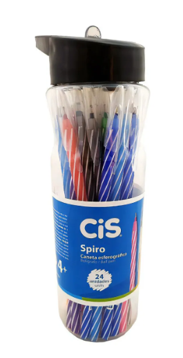 CANETA ESF CIS SPIRO 0,7MM POTE C24 SORT