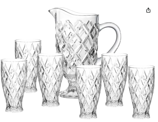 JOGO JARRA E COPOS DE VIDRO PARIS (1 JARRA 1,15L + 6 COPOS 300ML) - CM6