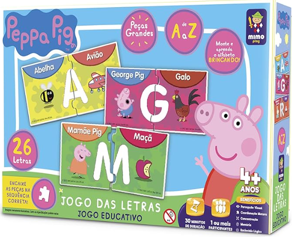 JOGO EDUCATIVO JOGO DO ALFABETO PEPPA