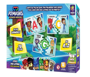 JOGO EDUCATIVO DAS LETRAS  P J MASK