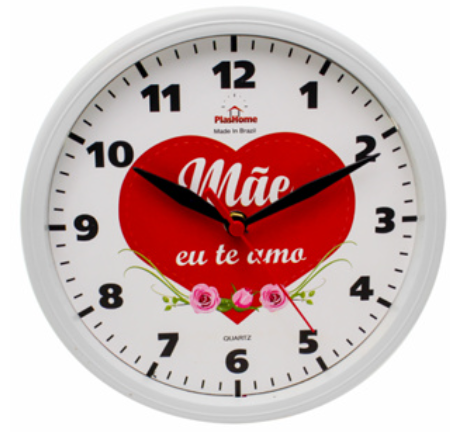 RELOGIO DE PAREDE REDONDO OMEGA BRANCO MAMÃE