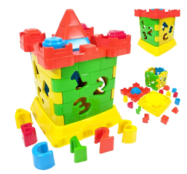 CASTELINHO INTERATIVO DIDATCO COM BLOCOS NA CAIXA 21X21X18