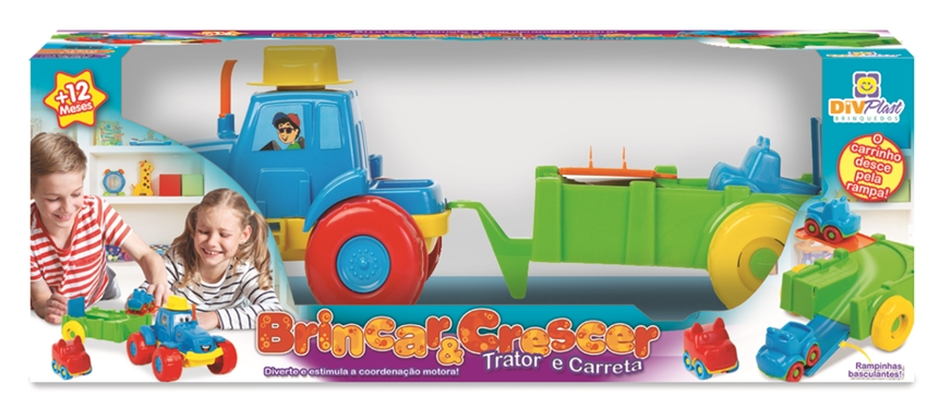 TRATOR E CARRETA BRINCAR E CRESCER NA CAIXA