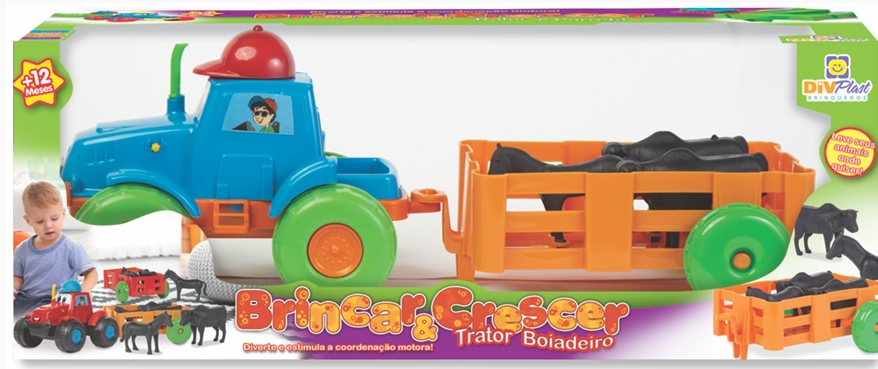 TRATOR BOIADEIRO INFANTIL CAIXA 16,5 cm x 16 cm x 45 cm