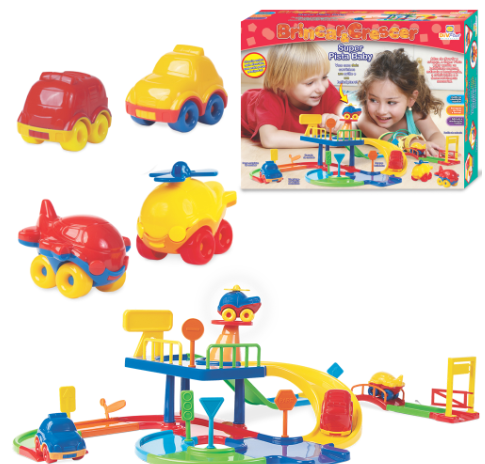 MONTA GARAGEM PISTA ESTACIONAMENTO BABY COM CARRO / ACESSORIOS 37 PEÇAS