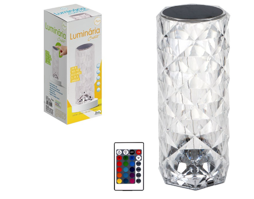 LUMINARIA DE MESA CRISTAL TUBO
