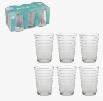 JOGO DE COPO VIDRO TWIST 200ML 6PÇS