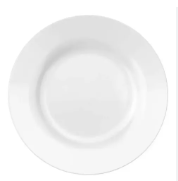 PRATO FUNDO DE JANTAR REDONDO EM VIDRO BRANCO 9'' 22,7 CM
