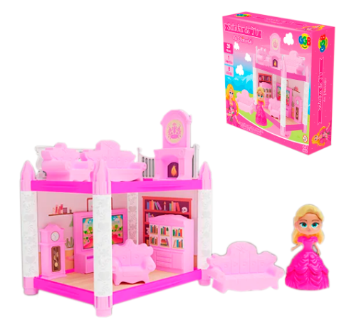 SALINHA DE TV DA PRINCESA COM ACESSORIOS E BONECA