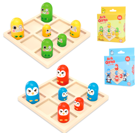JOGO DA VELHA PATO / PINGUIM OU SAPO COM TABULEIRO 18 PEÇAS 8CM