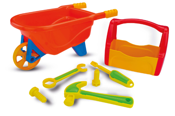 KIT BRINCAR E CONSTRUIR SOLAPA (MINI CARRINHO DE MÃO/FERRAMENTAS)