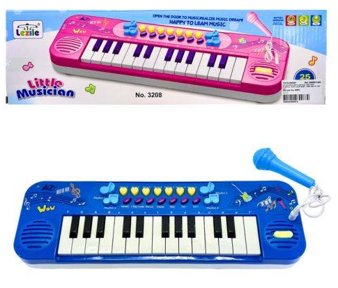 TECLADO COM LUZ E SOM E MICROFONE 41,0 X 12,0 X 5,0 CM