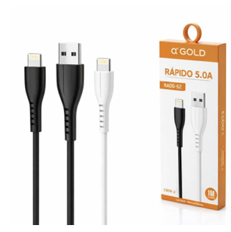 CABO DE CELULAR 5.1A 1M IPHONE LIGHTNING A’GOLD