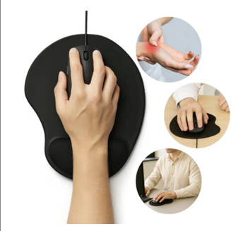 Mouse Pad Ergonomico T-Nexus Preto com Apoio De Pulso Neoprene Espuma