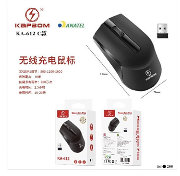 MOUSE SEM FIO 2.4G GRANDE ANATEL KAPBOM