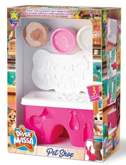 MASSINHA DE MODELAR COM ACESSORIOS PET SHOP