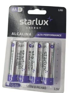 PILHA ALCALINA PEQUENA STARLUX ENERGY AA8 1X8