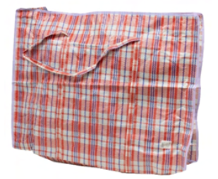 SACOLA NYLON COM ZIPER PARA COMPRAS 80 CM X 60 CM X 30 CM