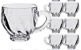 JOGO DE XICARA LINES CRISTAL 190ML COM 6