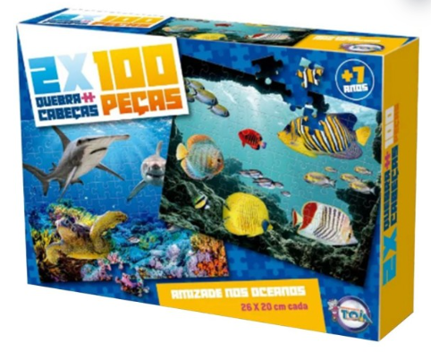 Jogo Quebra Cabeça Puzzle Oceanos Com 100 Pçs