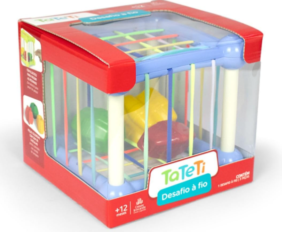 JOGO DIDATICO DESAFIO A FIO CUBO COM ELASTICO
