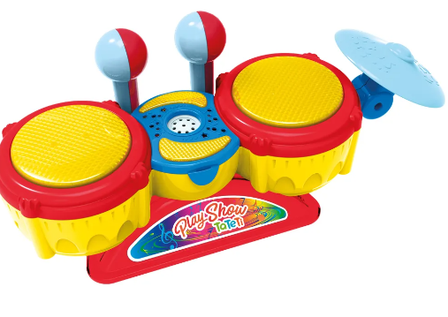 BRINQUEDO DIDATICO BATERIA PLAY SHOW COM SOM E BAQUETAS