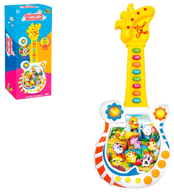 GUITARRA INTERATIVA ANIMAIS COM SOM 44CM