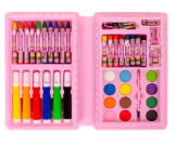 KIT ESCOLAR MALETA COM 31 PÇS ROSA