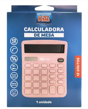 CALCULADORA DE MESA 12 DIG ROSA PASTEL