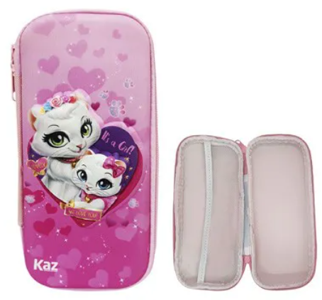 ESTOJO ESCOLAR FEMININO 3D GATINHA 24CM