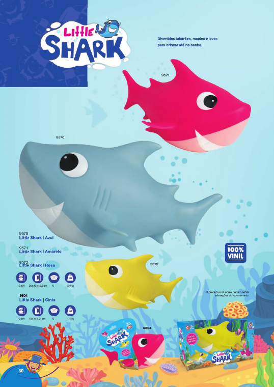 BONECO TUBARÃO LITTLE SHARK CINTA VINIL
