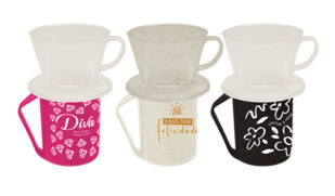 KIT MEU CAFE ESTAMPA FEMININA PLASTICO