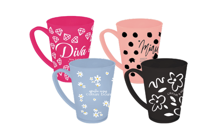 CANECA CONICA PLASTICA DEORADA 400ML