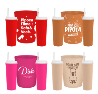 KIT CINEMA BALDE DE PIPOCA E 2 COPOS