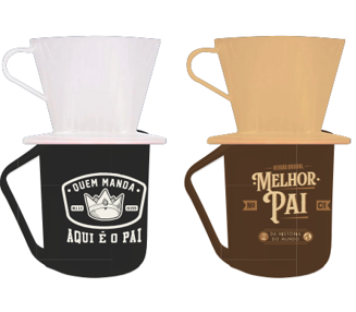 KIT MEU CAFE ESTAMPA PAIS PLASTICO
